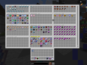 Firmament ender chest overlay with multiple pages visible simultaneously for complete Hypixel SkyBlock ender chest management